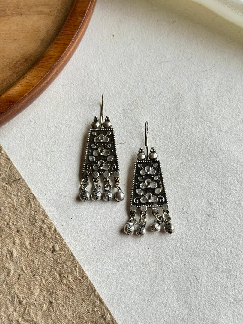 SWARA SILVER LOOKALIKE DANGLER EARRINGS
