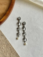 Load image into Gallery viewer, PHOOL MAHAL OXIDISED DANGLER EARRINGS