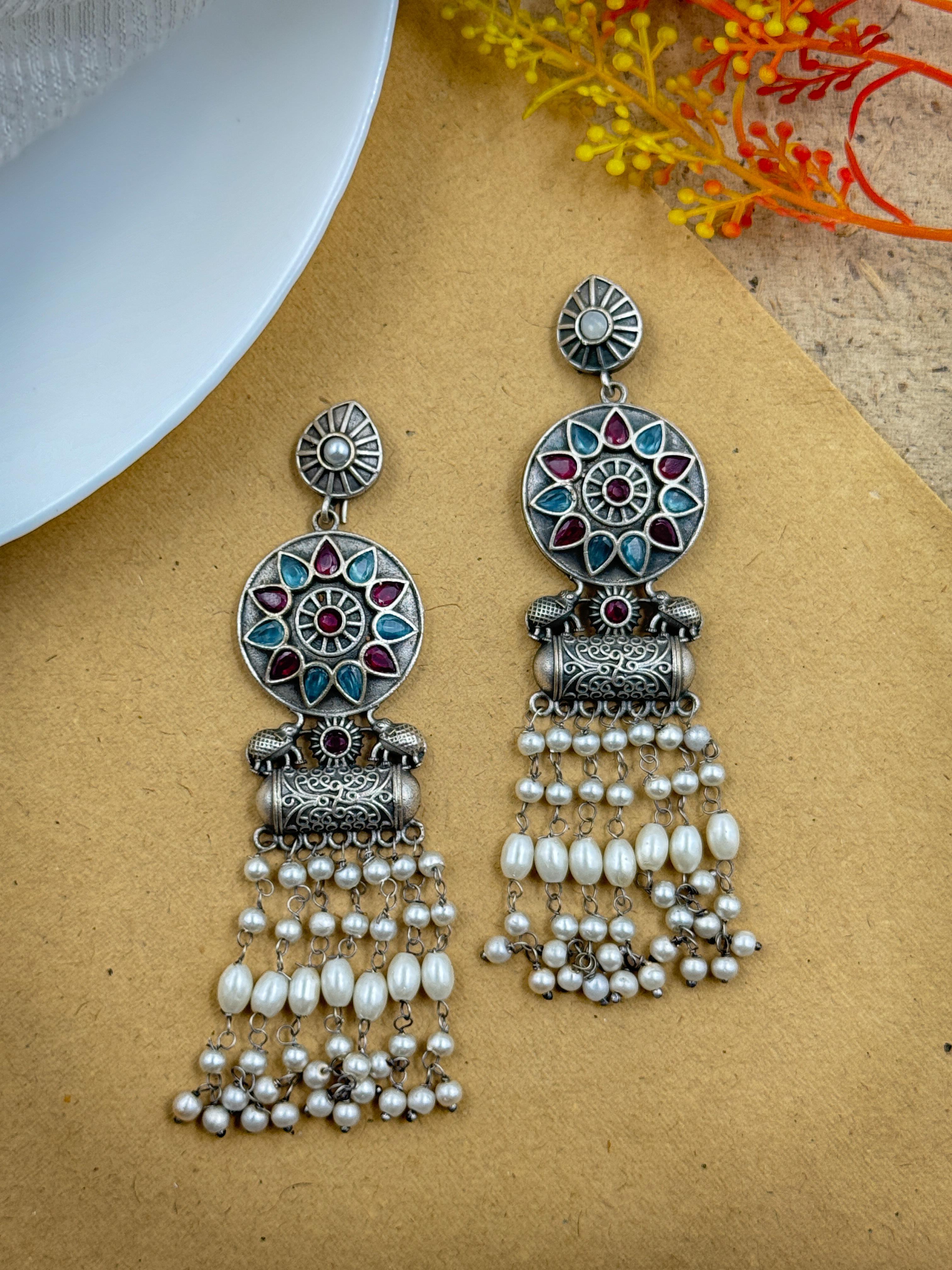 AKSHA OXIDISED DANGLER EARRINGS