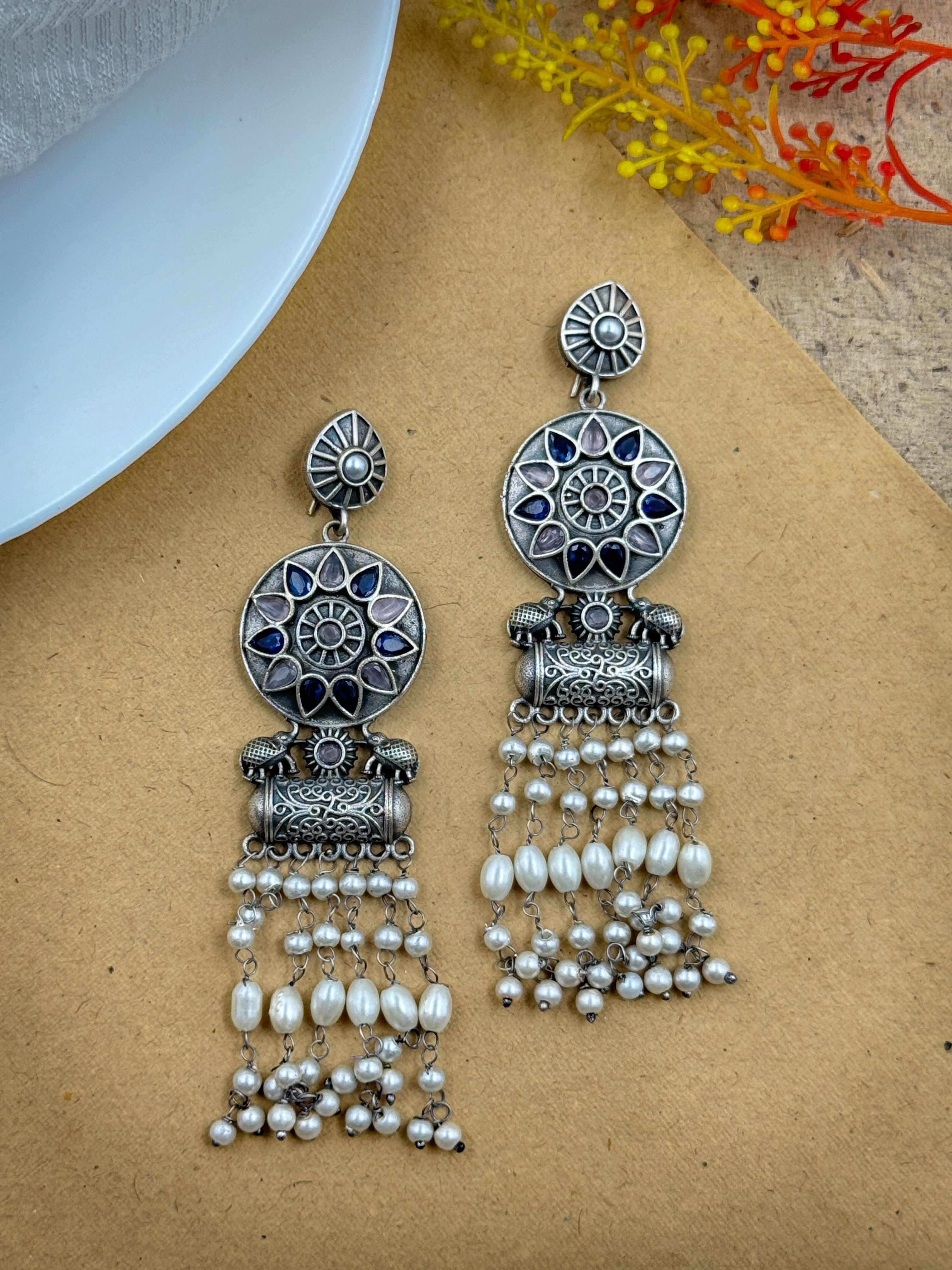 AKSHA OXIDISED DANGLER EARRINGS