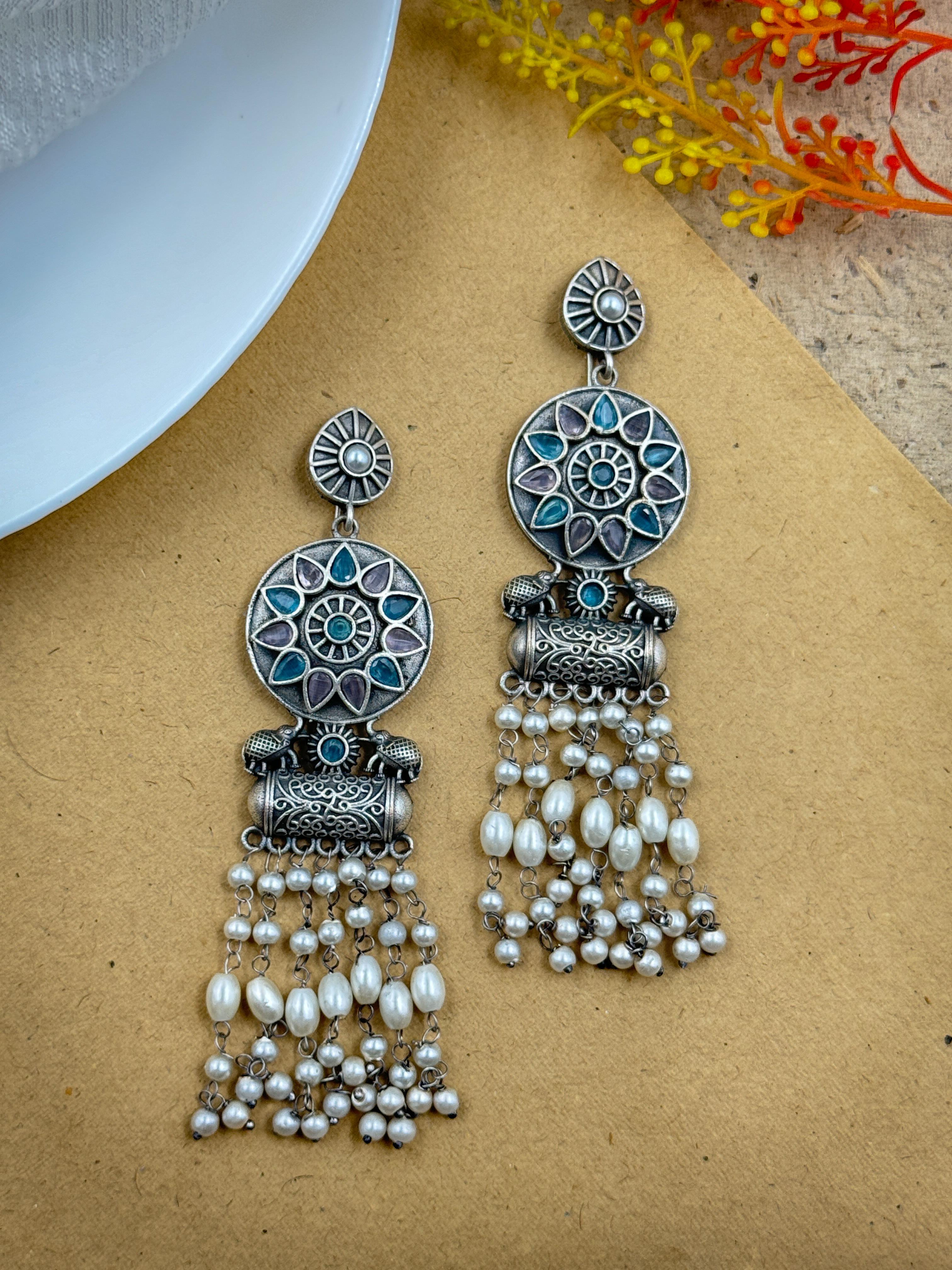 AKSHA OXIDISED DANGLER EARRINGS