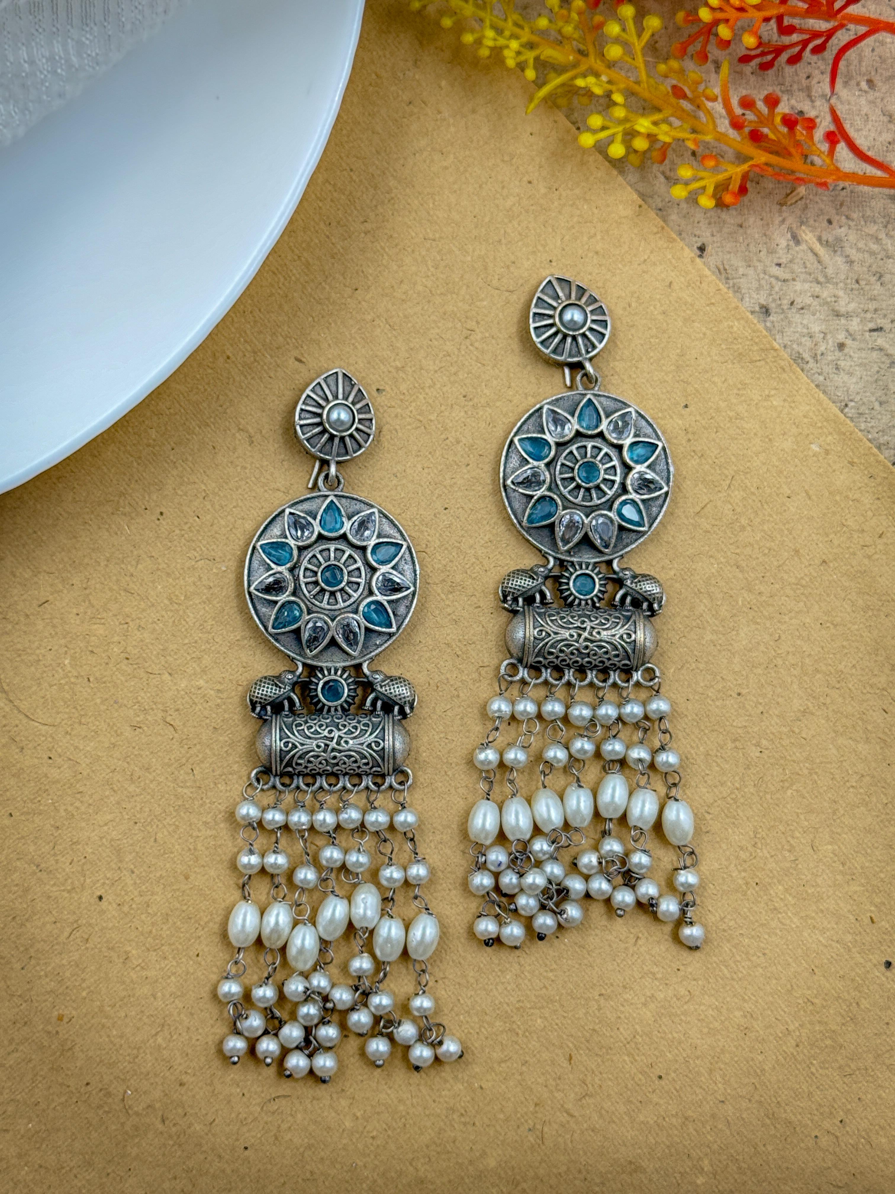 AKSHA OXIDISED DANGLER EARRINGS