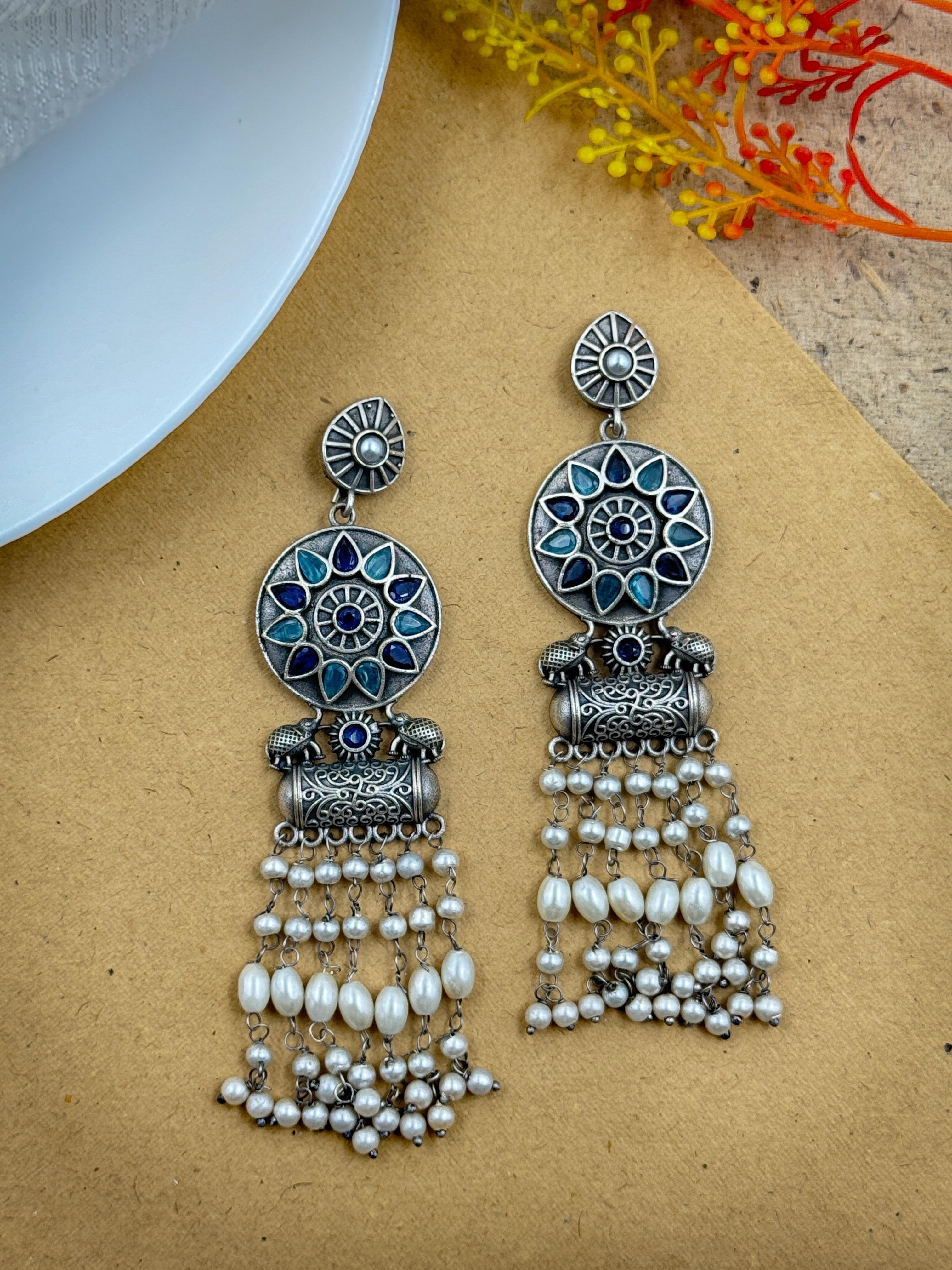 AKSHA OXIDISED DANGLER EARRINGS