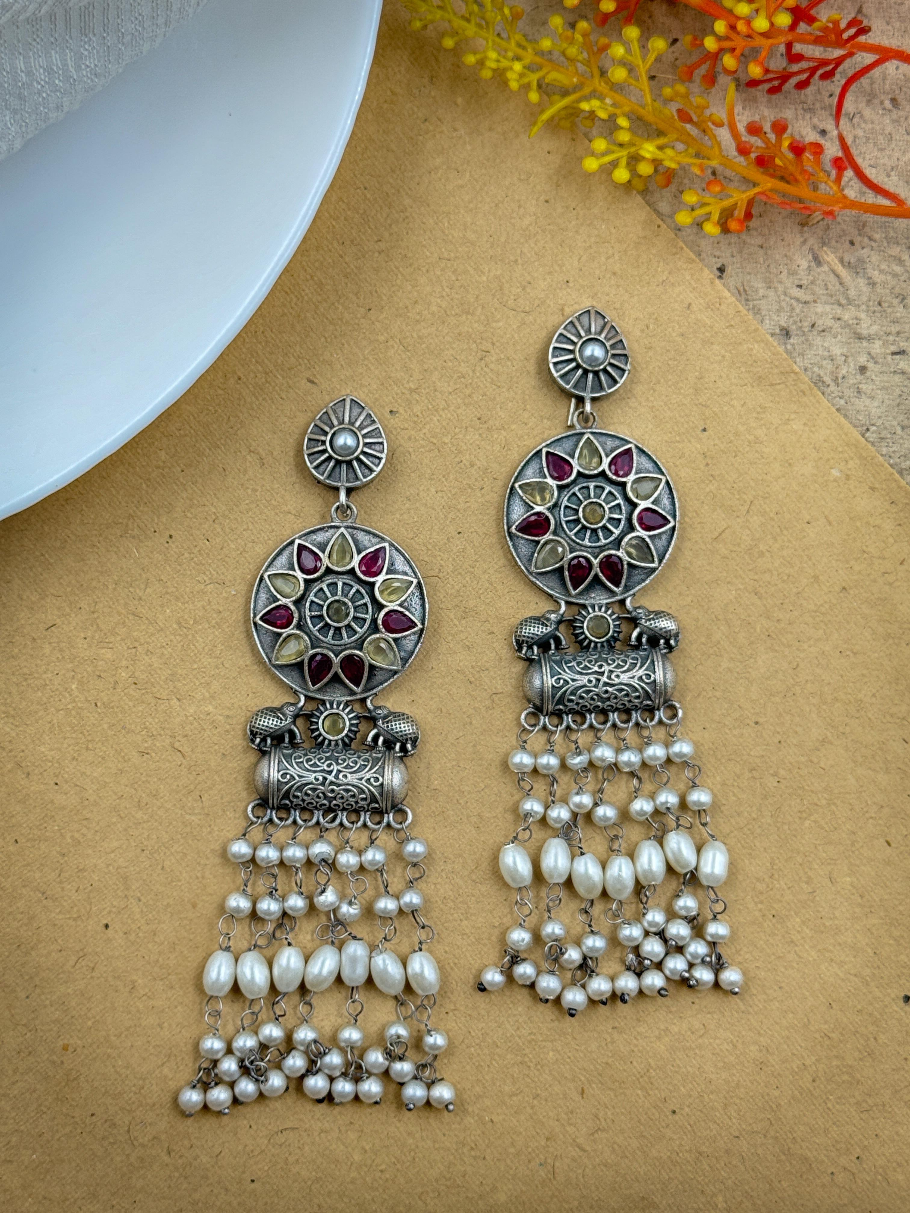 AKSHA OXIDISED DANGLER EARRINGS