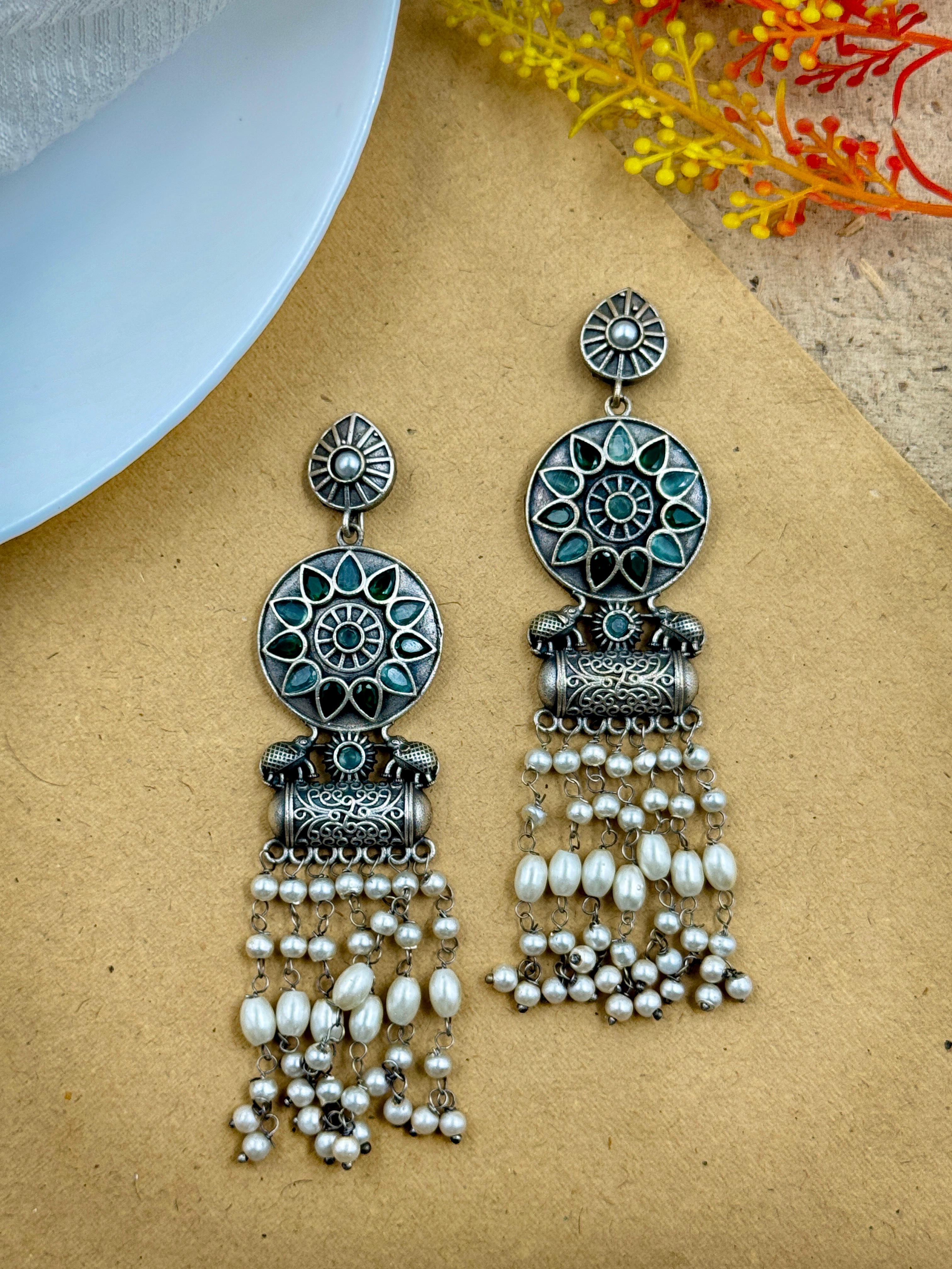 AKSHA OXIDISED DANGLER EARRINGS