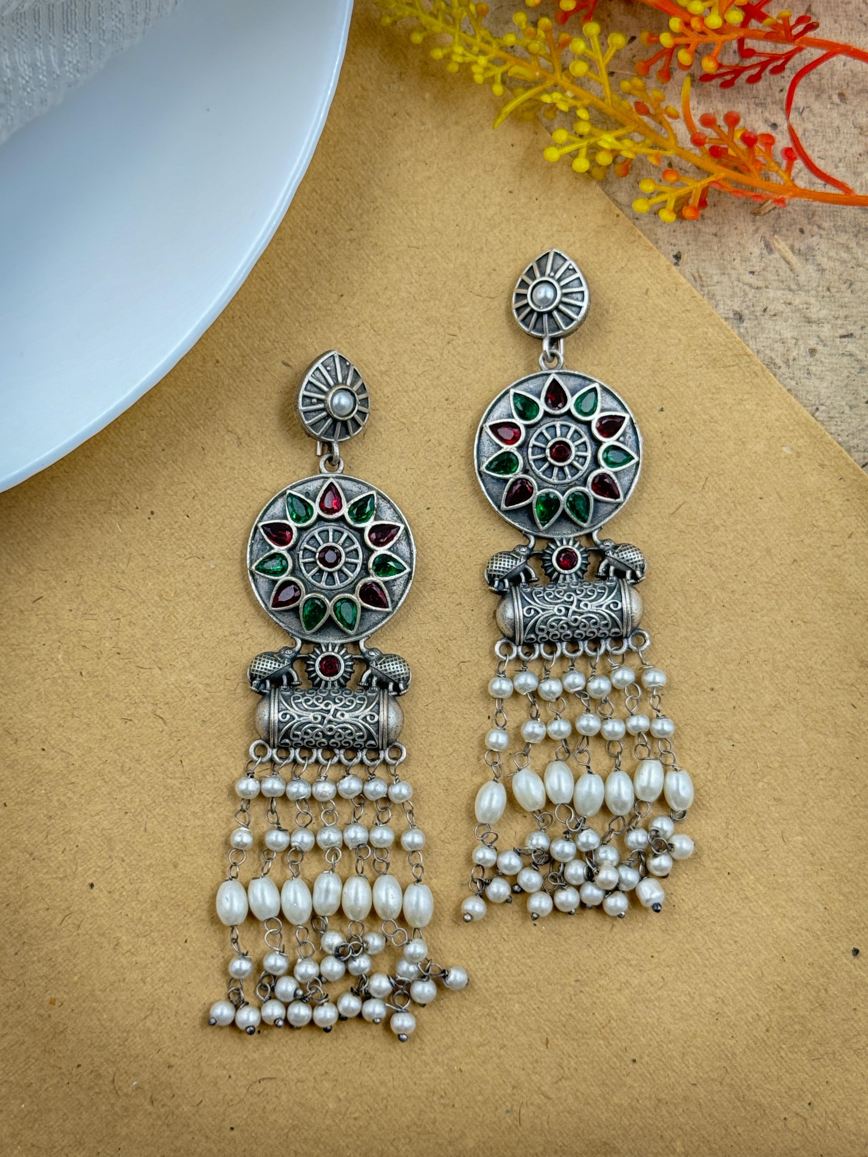 AKSHA OXIDISED DANGLER EARRINGS