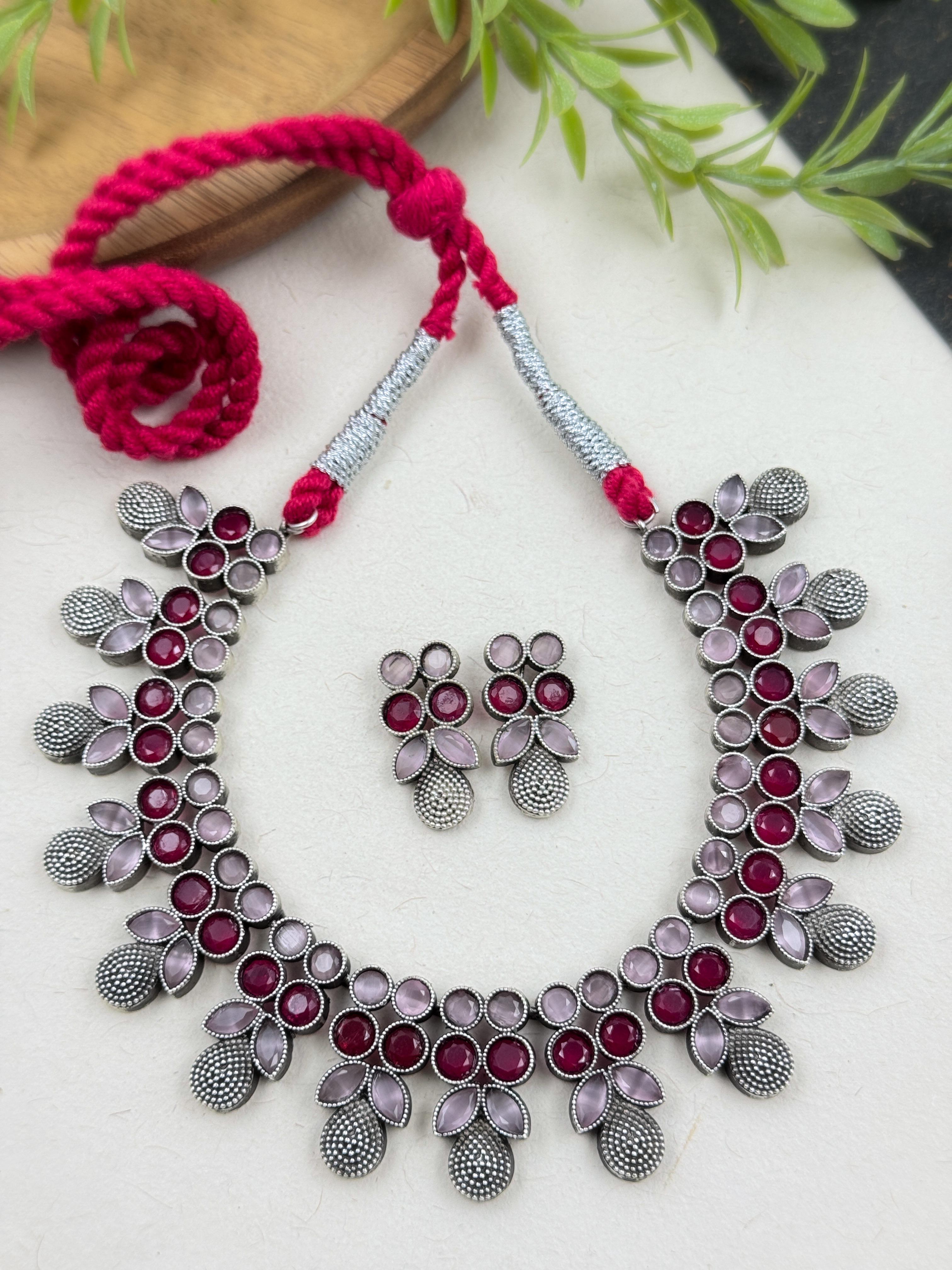 Ruby Stone Necklace Set