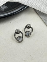 Load image into Gallery viewer, ANIKA OXIDISED STONE STUD EARRINGS