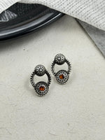 Load image into Gallery viewer, ANIKA OXIDISED STONE STUD EARRINGS