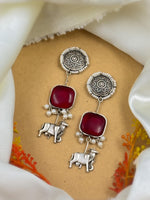 Load image into Gallery viewer, NANDINI OXIDISED DANGLER EARRINGS