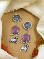 Load image into Gallery viewer, NANDINI OXIDISED DANGLER EARRINGS