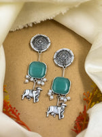 Load image into Gallery viewer, NANDINI OXIDISED DANGLER EARRINGS