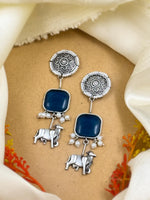 Load image into Gallery viewer, NANDINI OXIDISED DANGLER EARRINGS