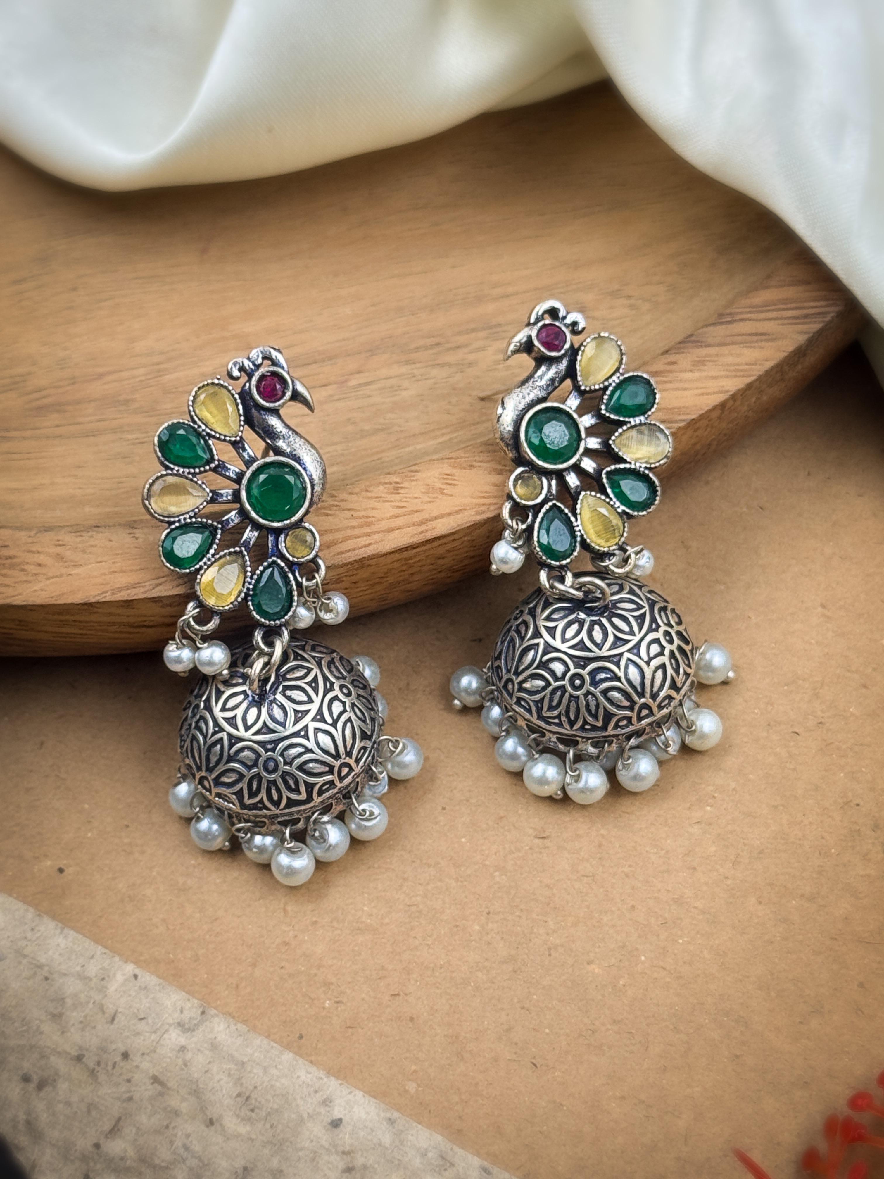 TWISHA STONE JHUMKA EARRINGS