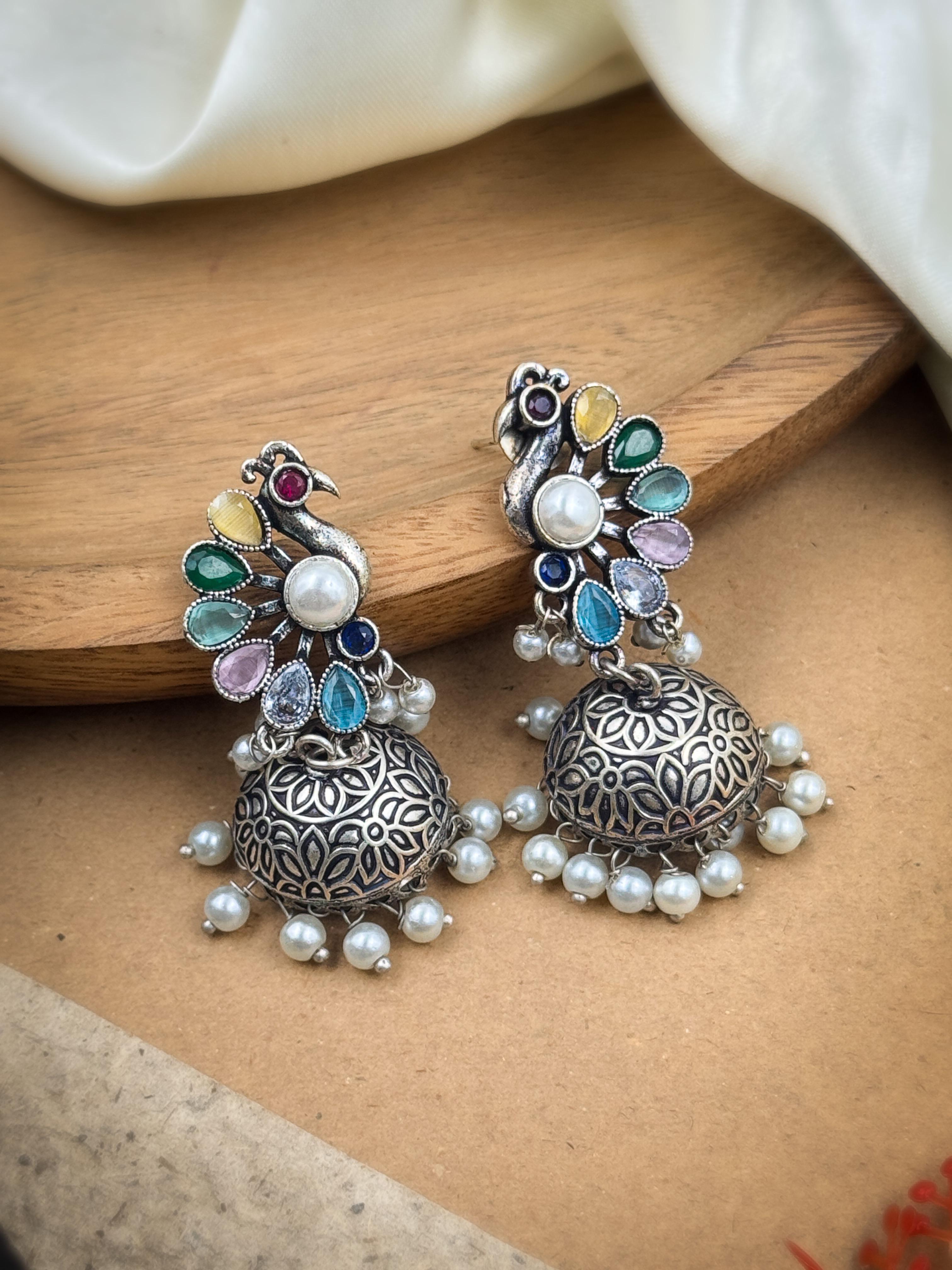 TWISHA STONE JHUMKA EARRINGS