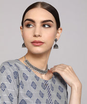 DIYA SILVER OXIDISED JEWELLERY SET COMBO