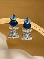 Load image into Gallery viewer, Anya Jhumka Stone Earrings