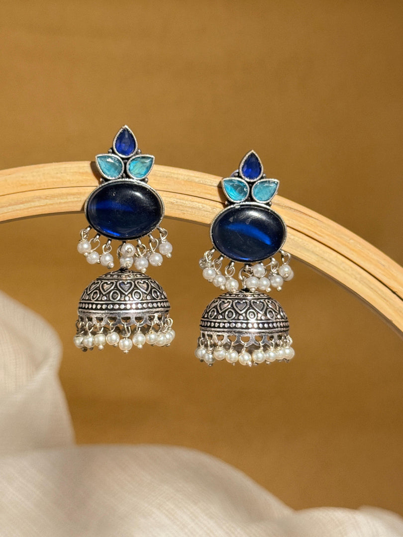 Anya Jhumka Stone Earrings
