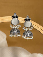 Load image into Gallery viewer, Anya Jhumka Stone Earrings