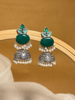 Load image into Gallery viewer, Anya Jhumka Stone Earrings