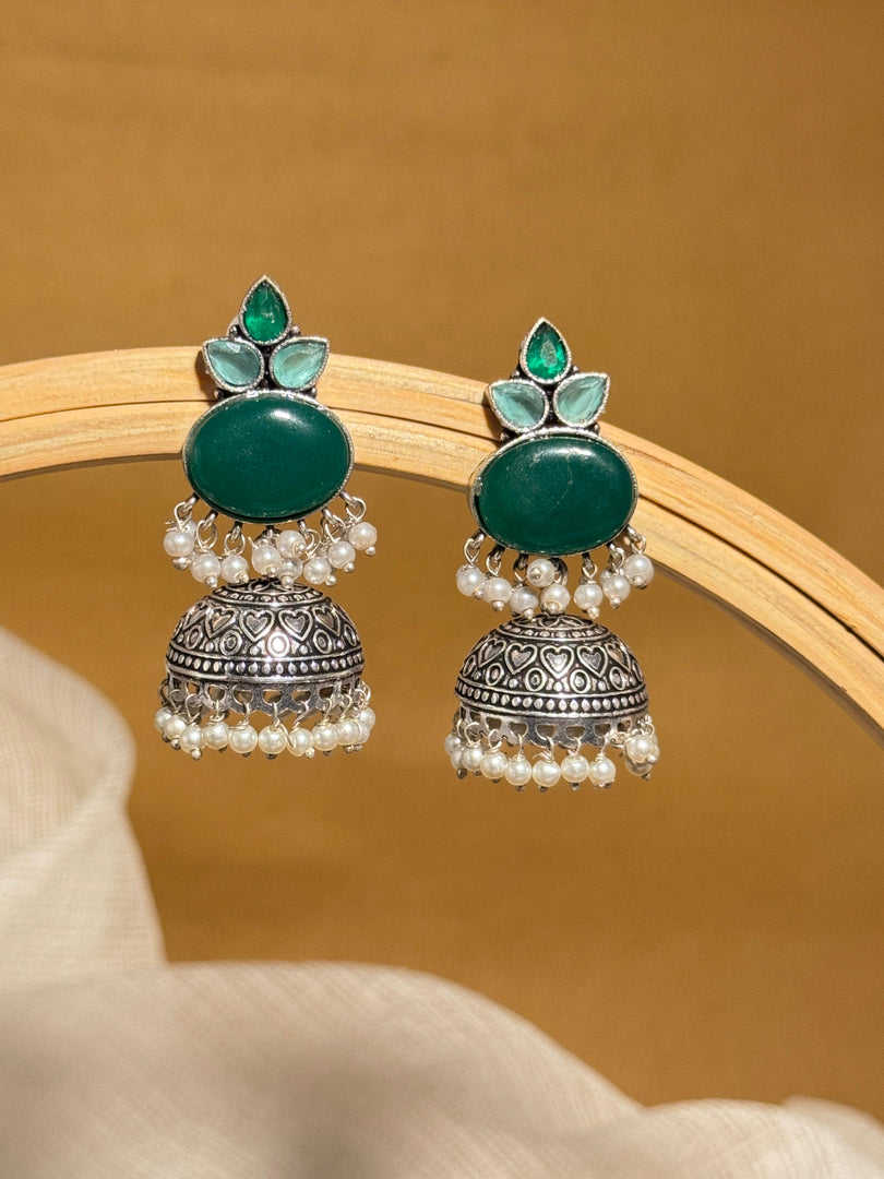 Anya Jhumka Stone Earrings