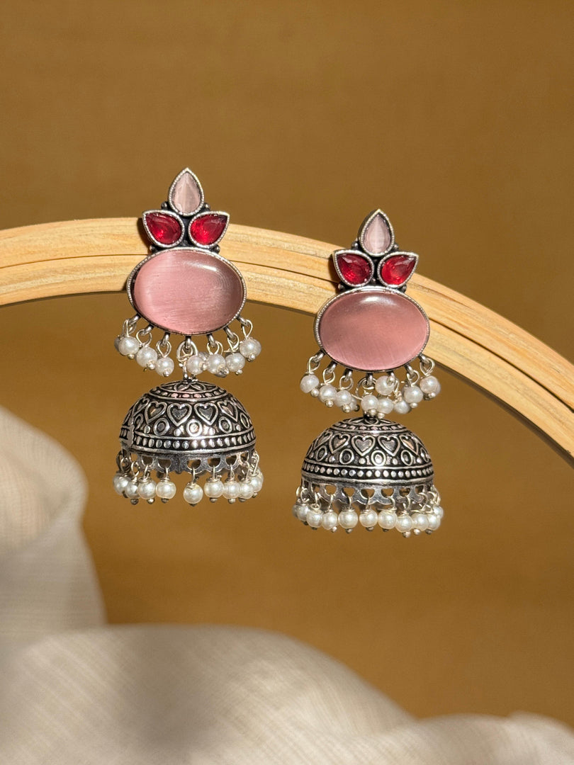 Anya Jhumka Stone Earrings