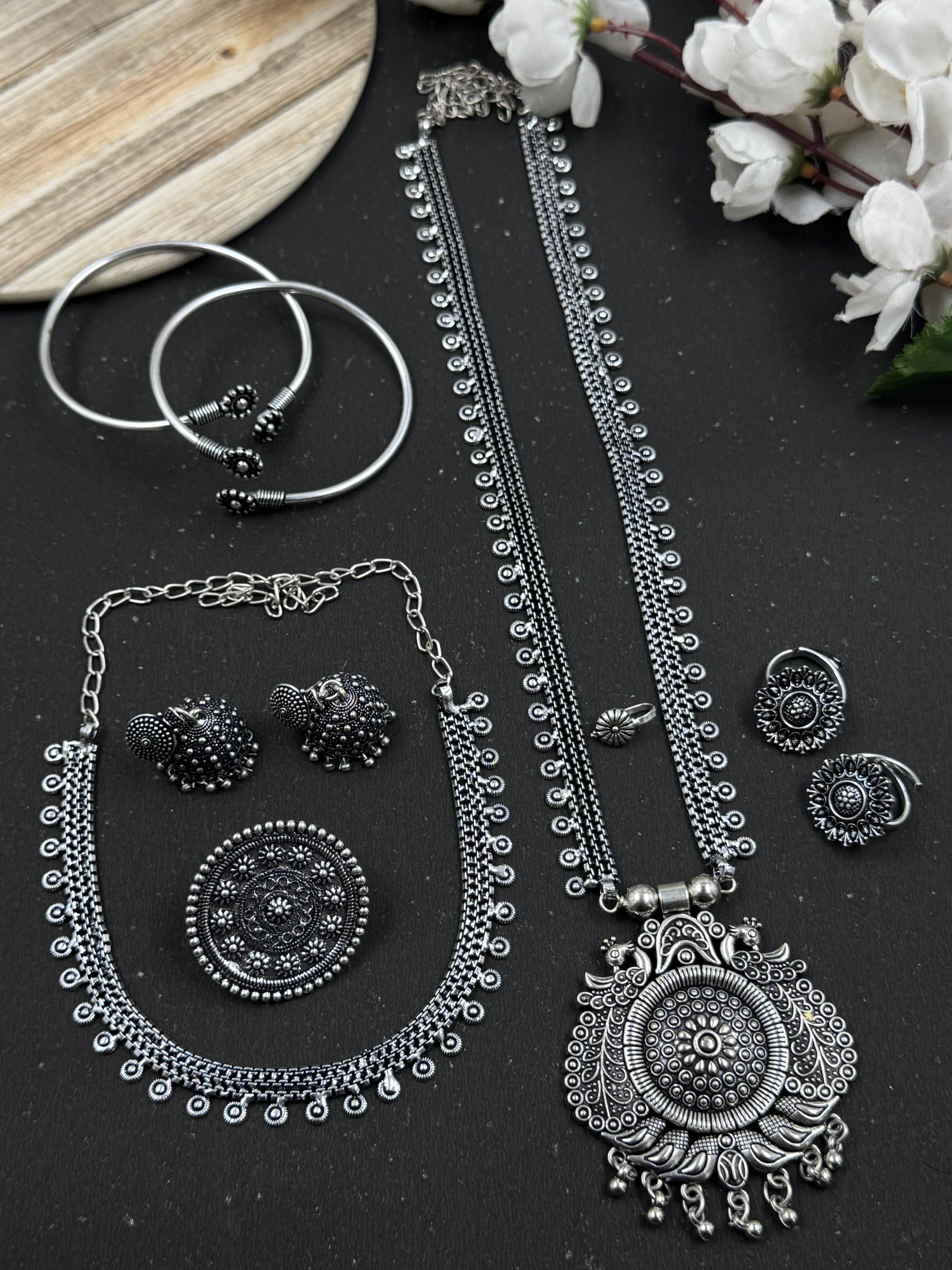RADHIKA 7 PIECE CHAIN PENDANT JEWELLERY SET COMBO