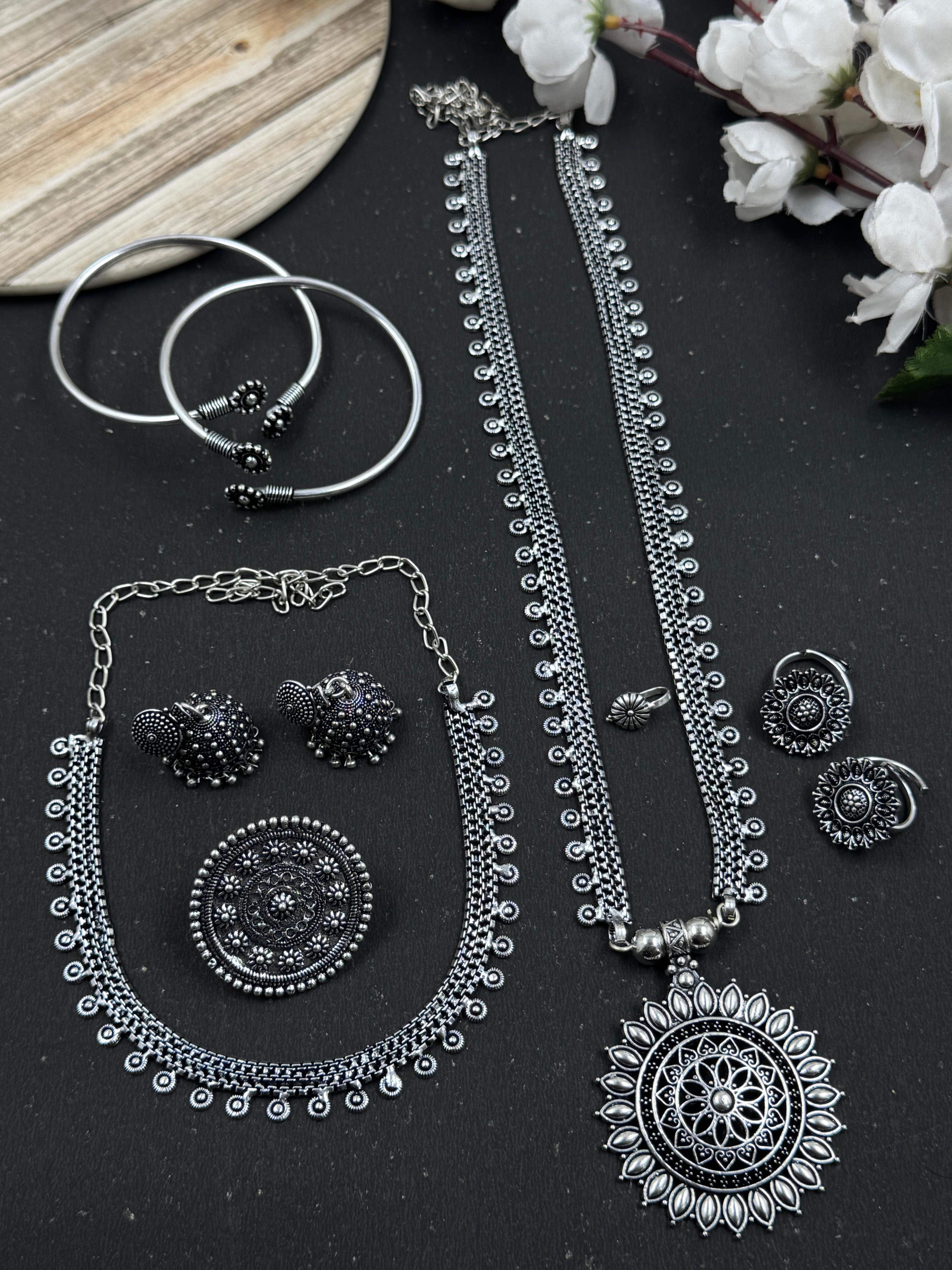 RADHIKA 7 PIECE CHAIN PENDANT JEWELLERY SET COMBO