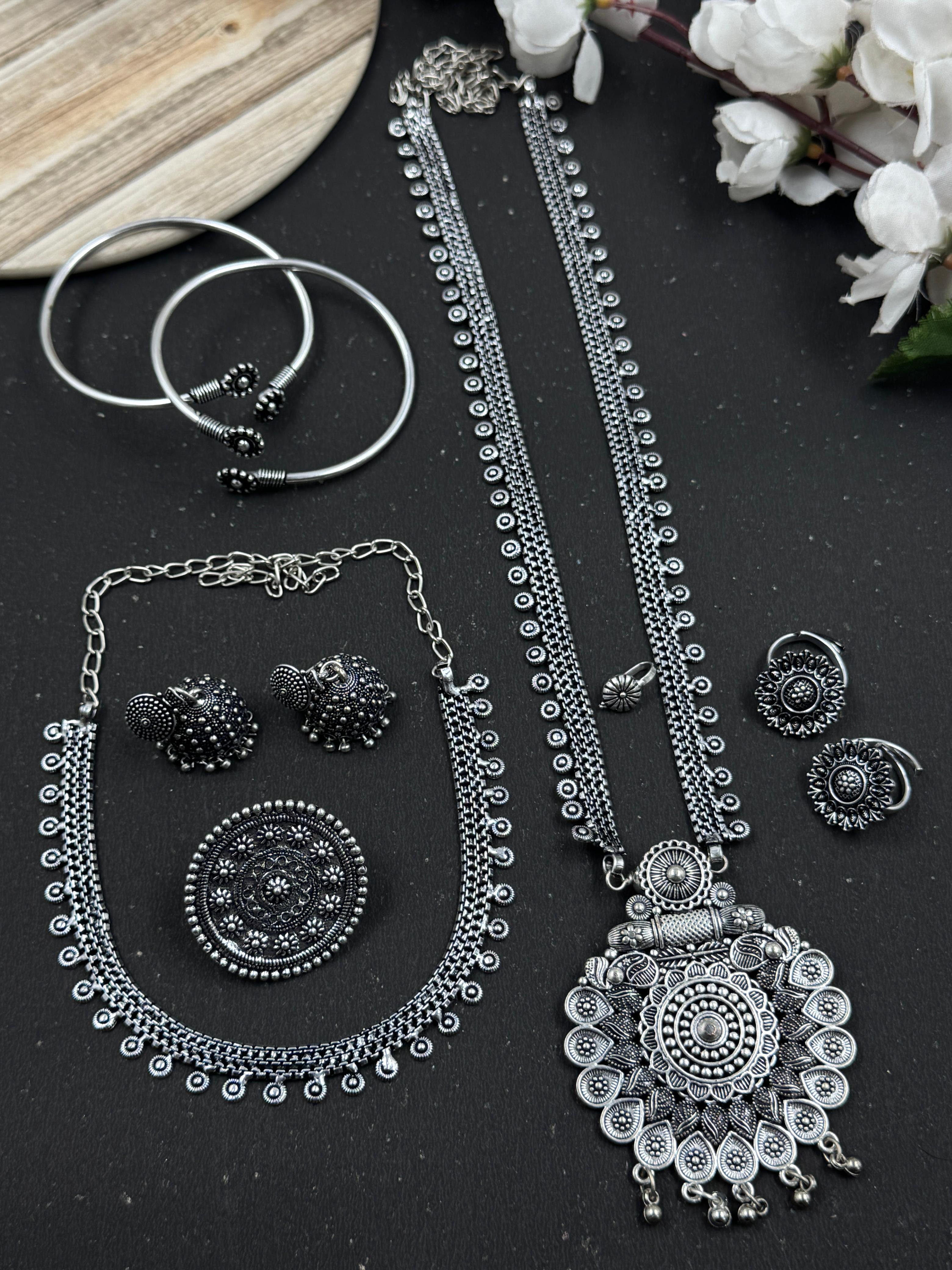 RADHIKA 7 PIECE CHAIN PENDANT JEWELLERY SET COMBO