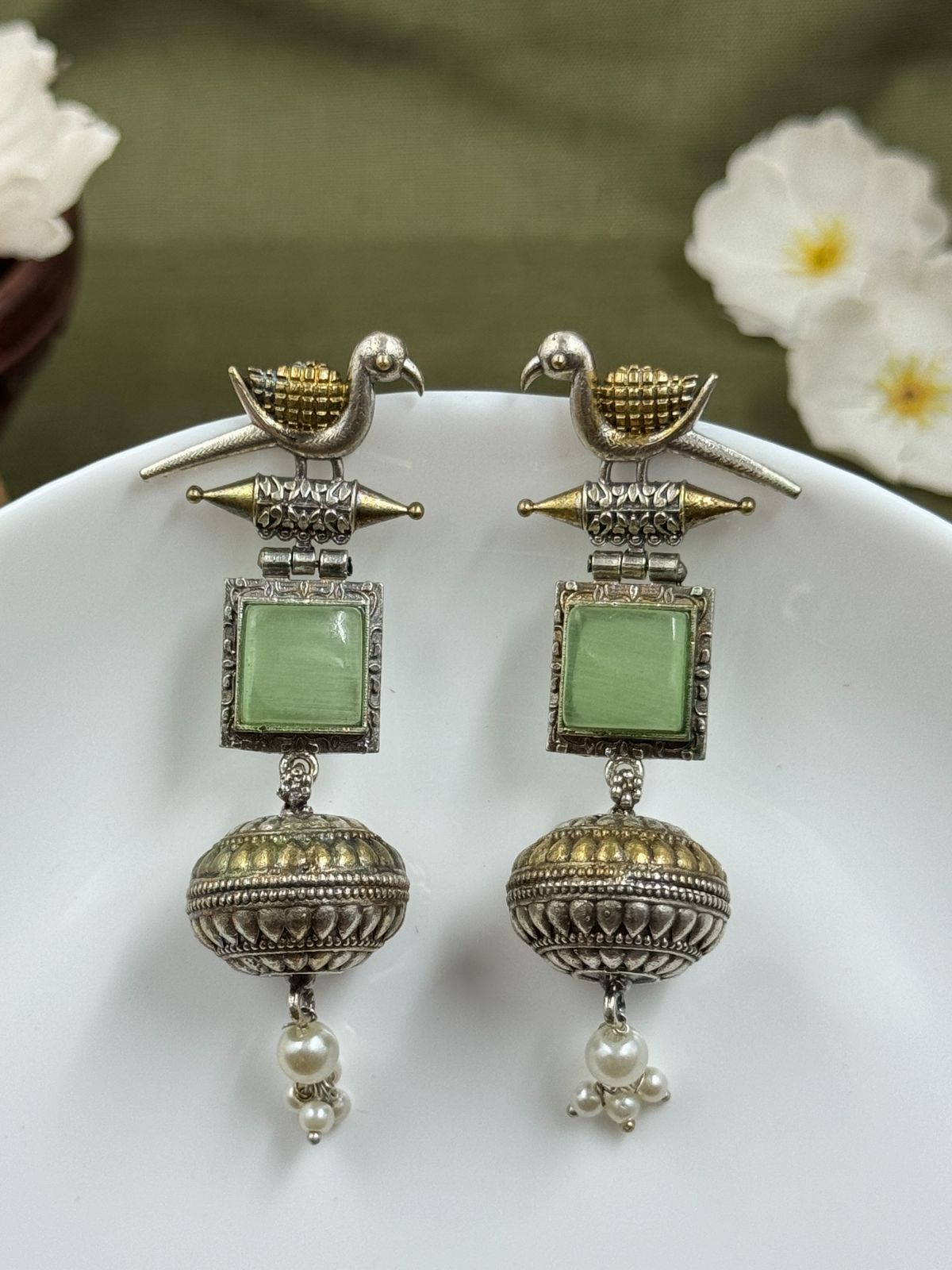 PANKHI DUAL-TONE DANGLER EARRINGS