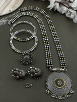 Load image into Gallery viewer, SABRINA 3 LINE DUAL TONE NECKLACE JEWELLERY SET COMBO