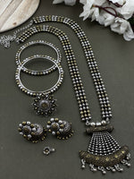Load image into Gallery viewer, SABRINA 3 LINE DUAL TONE NECKLACE JEWELLERY SET COMBO