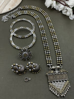 Load image into Gallery viewer, SABRINA 3 LINE DUAL TONE NECKLACE JEWELLERY SET COMBO