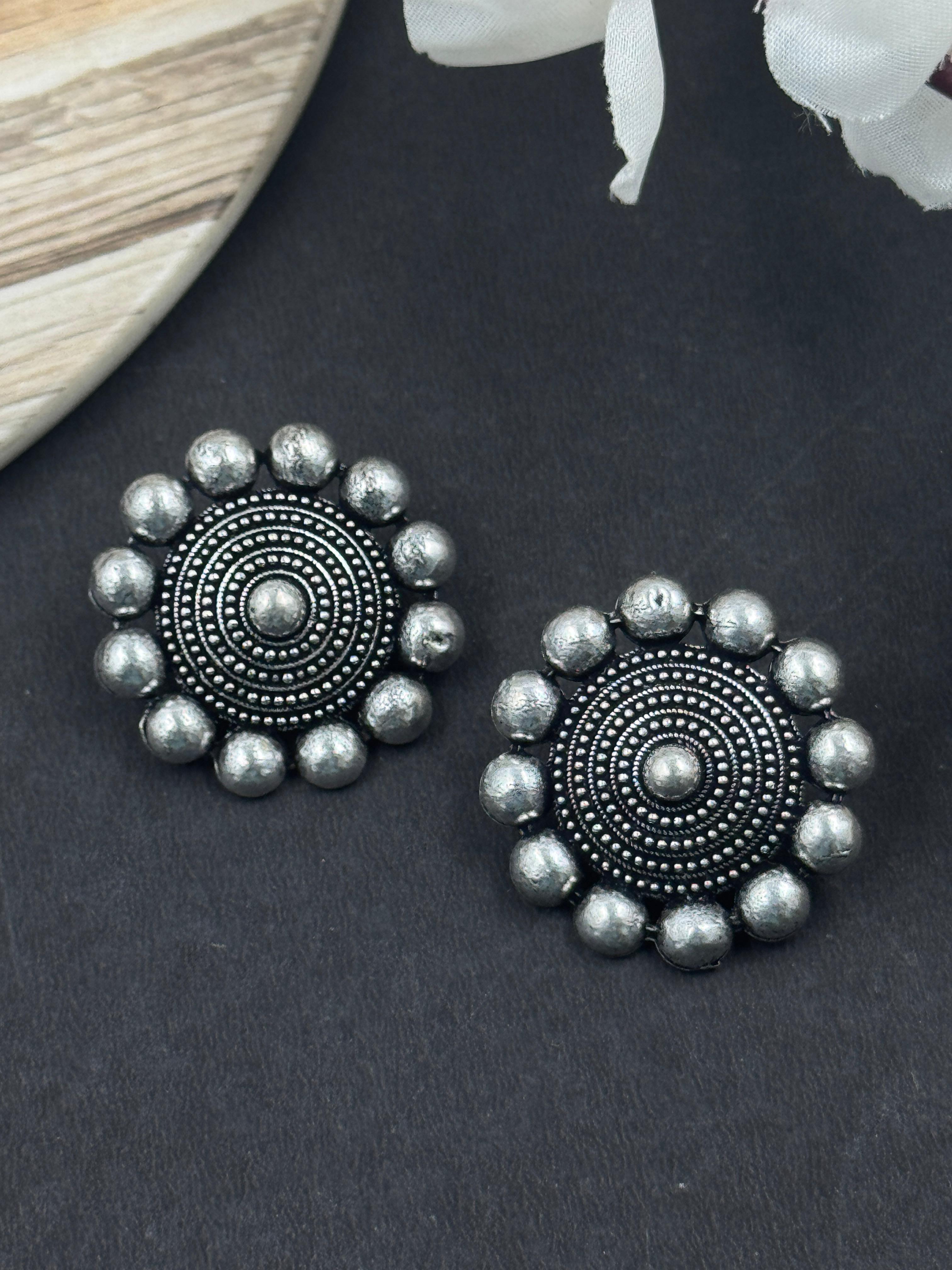 Oxidised Ghungroo Chokar Jewellery set