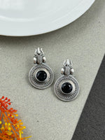 Load image into Gallery viewer, CHARU SILVER LOOKALIKE STONE STUD EARRINGS