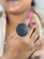 NITYA DESIGNER OXIDISED SILVER RING