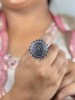 Load image into Gallery viewer, ANAYSHA DESIGNER OXIDISED SILVER  RING