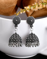 Load image into Gallery viewer, SOUMYA 3 LINE SILVER OXIDISED NECKLACE JEWELLERY SET COMBO