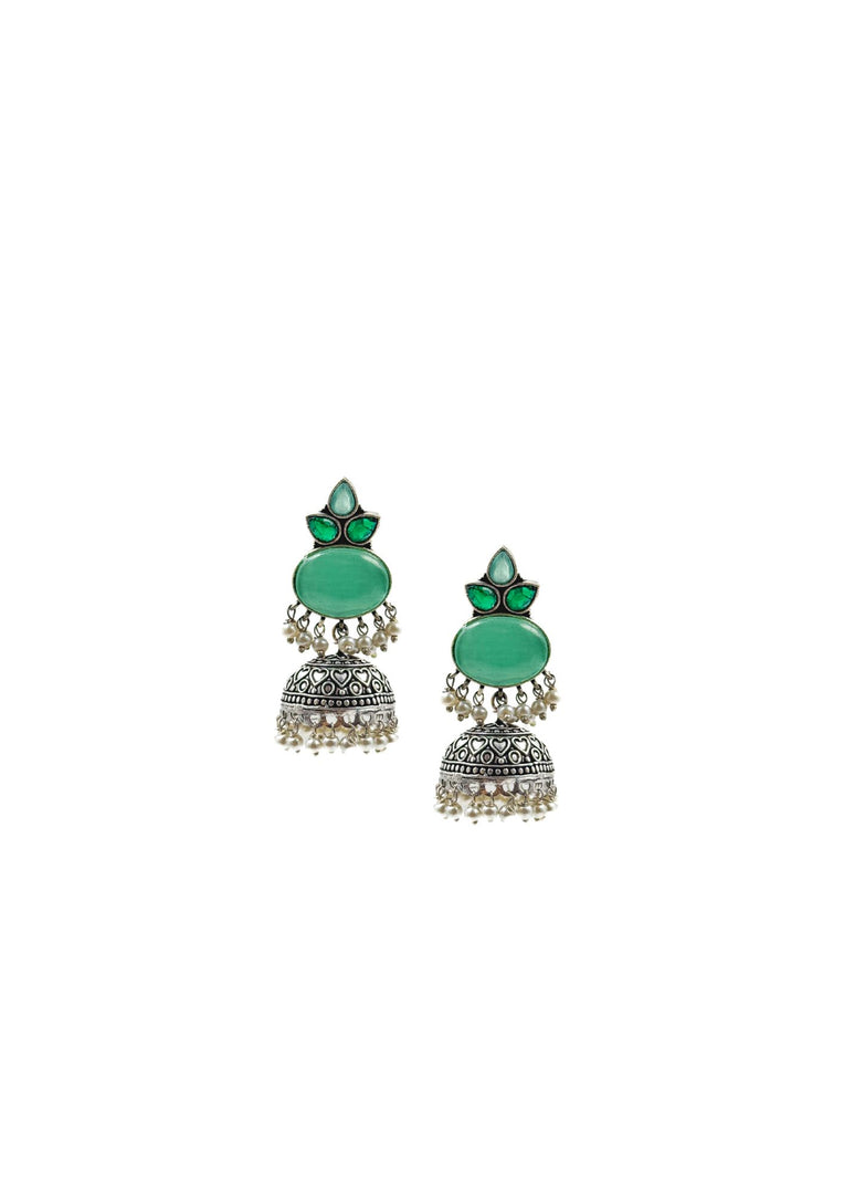 Anya Jhumka Stone Earrings