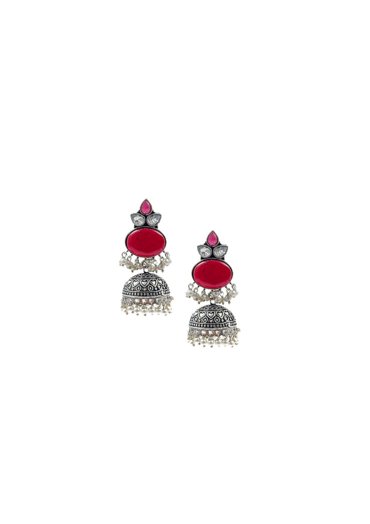 Anya Jhumka Stone Earrings