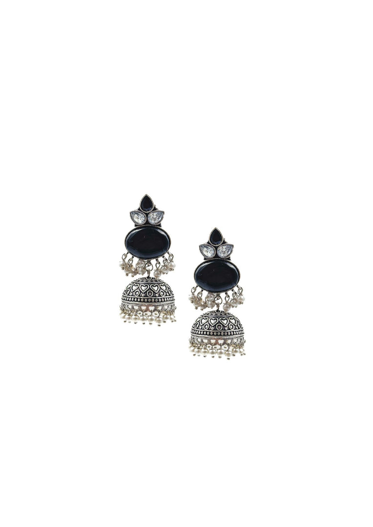 Anya Jhumka Stone Earrings