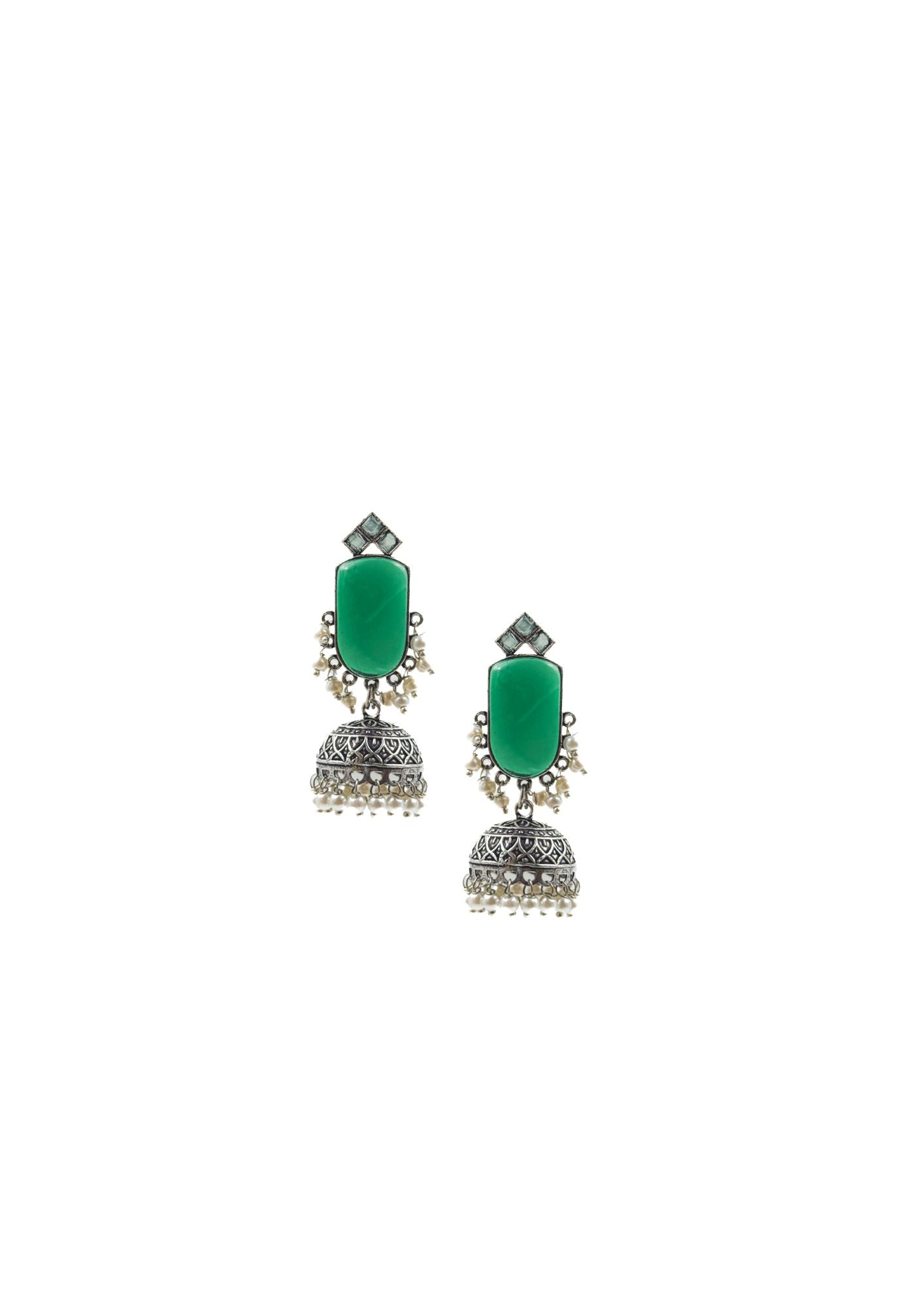 MIHIKA STONE JHUMKA EARRINGS