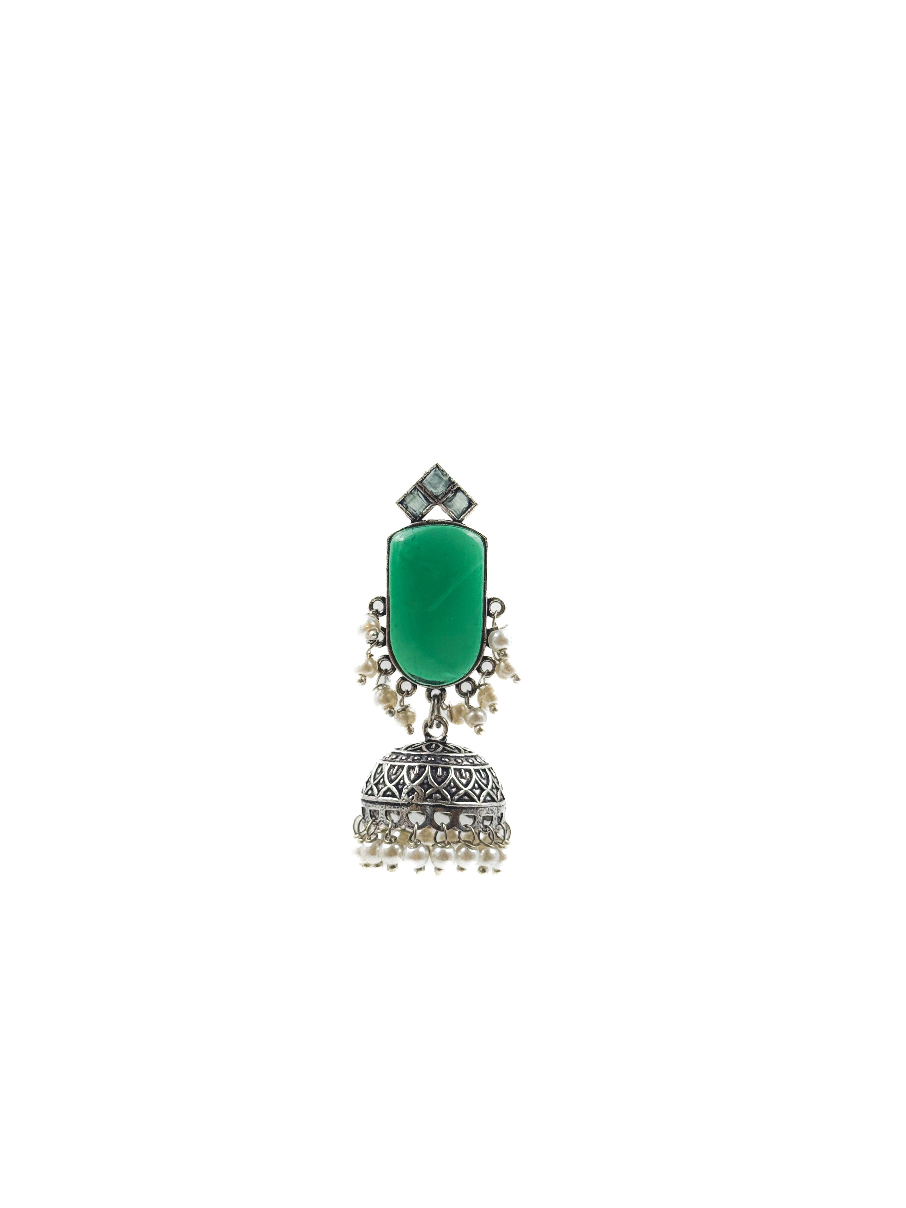 MIHIKA STONE JHUMKA EARRINGS
