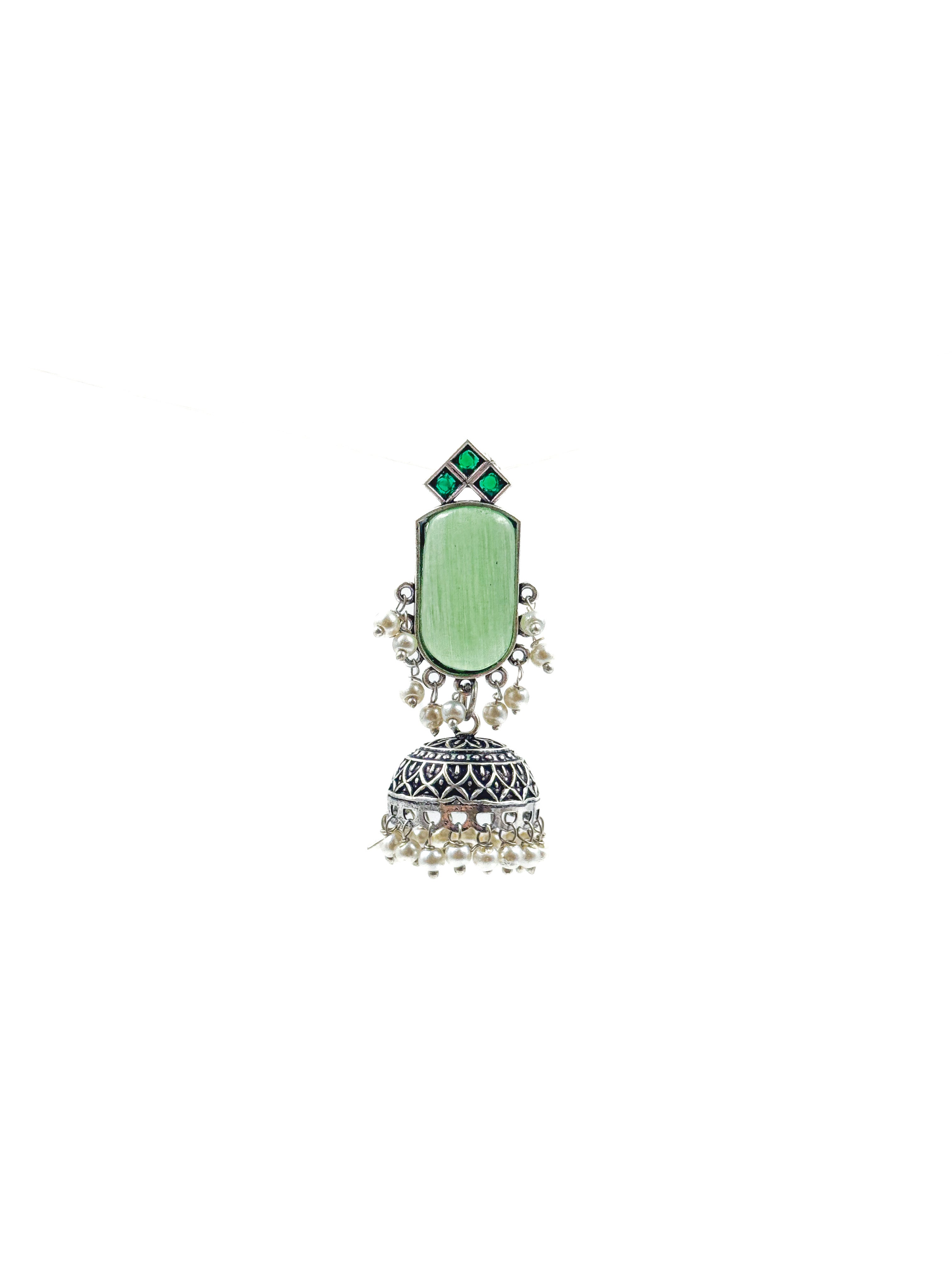 MIHIKA STONE JHUMKA EARRINGS