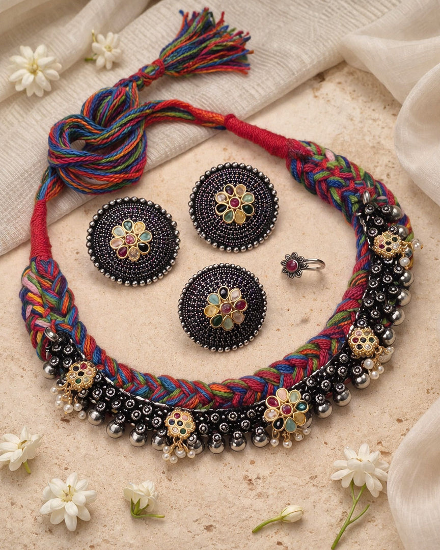 Navya Threaded Jewellery Set