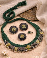 NAVYA THREADED CHOKER NECKLACE JEWELLERY SET COMBO