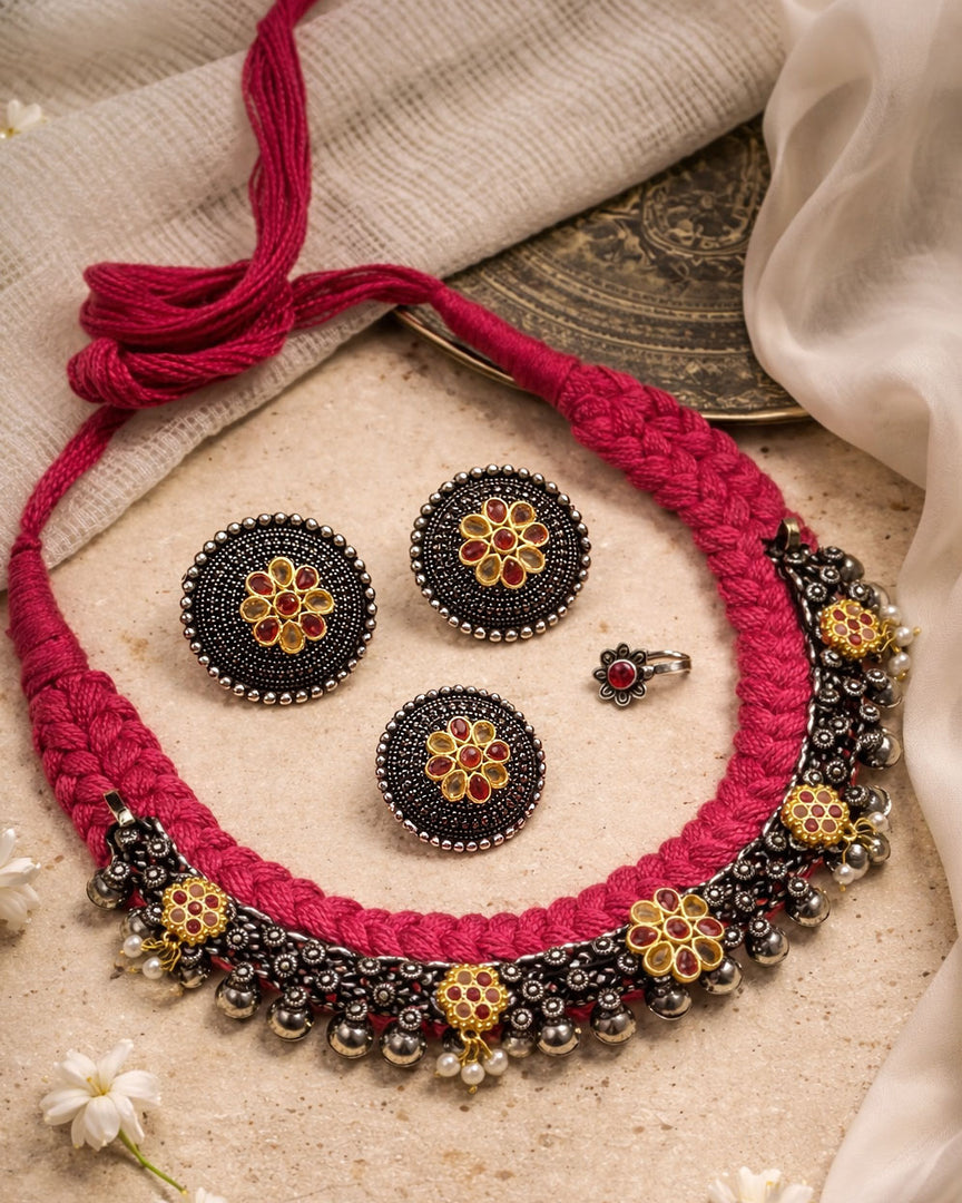 Navya Threaded Jewellery Set