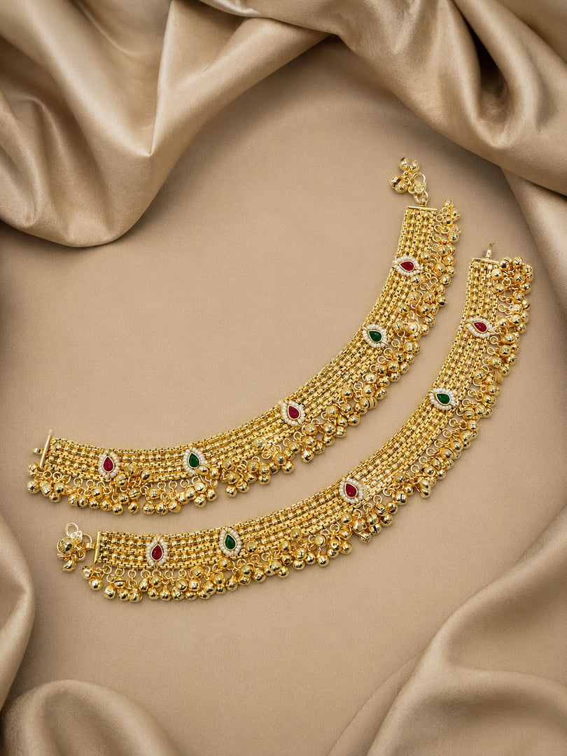 Golden Plated Ghungroo Anklet