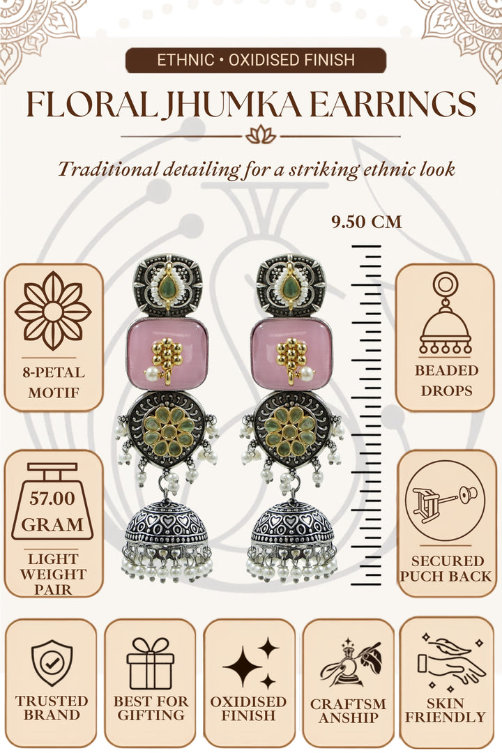 Vaidehi Jhumka Stone Earrings