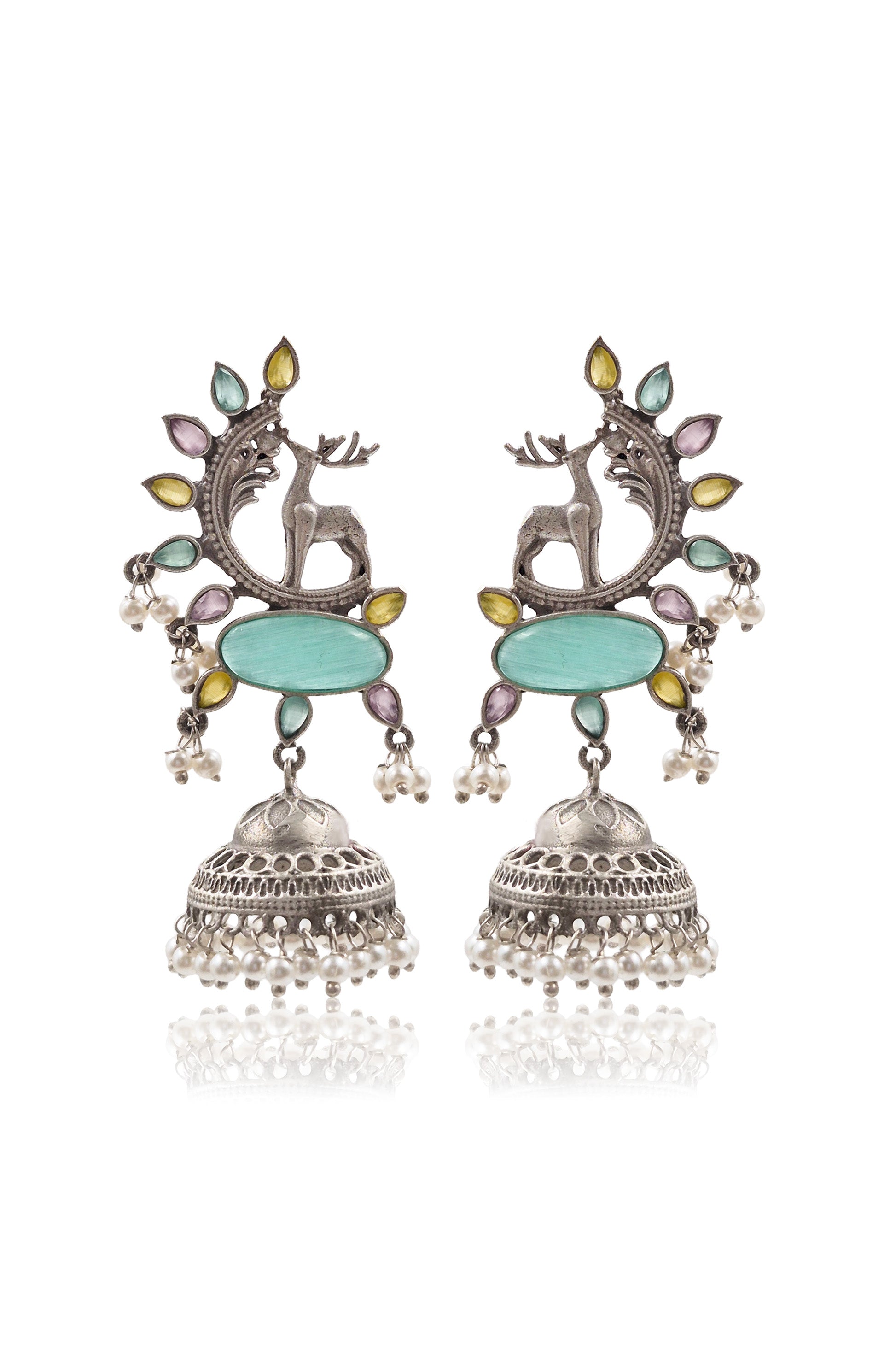 AAIRA OXIDISED JHUMKA EARRINGS